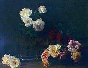Henri Fantin-Latour Rosas blancas oil painting artist